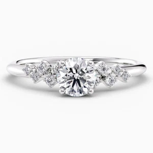1.25 Ct Round Cut Lab Grown Diamond Engagement Ring 18K White Gold IGI - Picture 1 of 12