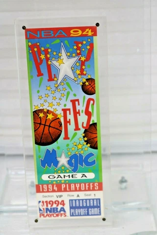 Orlando Magic 1994 NBA Playoffs Game VIP Commemorative Ticket in Lucite Pepsi Cover