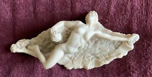 UNUSUAL NAKED LADY ALABASTER/ RESIN  SCULPTURE 13” LONG