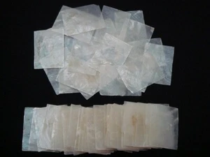 100 PCS NATURAL RECTANGLE CAPIZ SEA SHELL BLANK DISC 2" #7520 - Picture 1 of 1