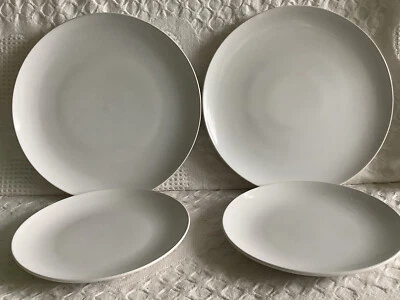 Lote de 4 Platos de Postre de Ensalada de Porcelana Blanca IKEA (2) Platos de Cena (2) 120 11 Foto 1 de 4