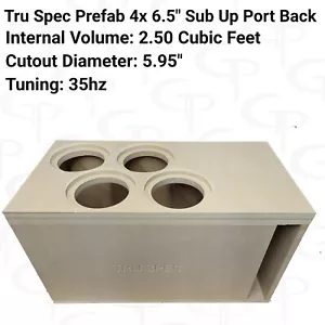 TRU SPEC Prefab Quad 6.5" Sub Up Port Back Subwoofer Enclosure box Made In USA - Picture 1 of 2