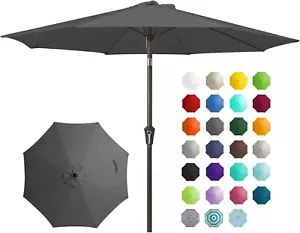 9FT Outdoor Patio Umbrella Outdoor Table Umbrella with Push Button Tilt and Cran - Picture 1 of 7