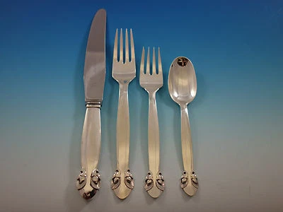 Ajuste(s) de 4 piezas agridulce de Georg Jensen de plata esterlina tamaño cena Foto 1 de 3