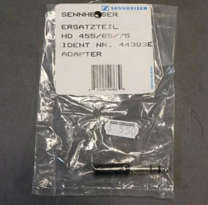 Genuine SENNHEISER Headphone Cable Adapter #44383E 3.5mm to 1/4" HD455 HD65 HD75 - Picture 1 of 7