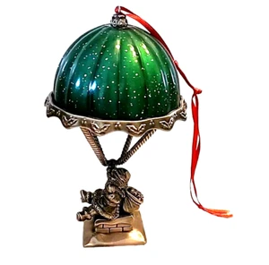 "Santas Arrival" Green Hot Air Balloon Lenox Stieff Pewter Ornament 2nd Edition - Picture 1 of 11