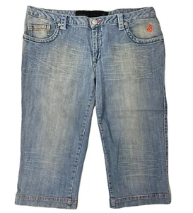 Vintage ROCAWEAR 3/4 Indigo Wash Denim Jeans Size 13/14 - Straight Leg Low Rise - Picture 1 of 11