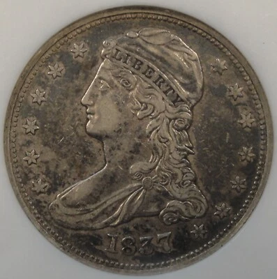 1837 Reeded Edge Capped Bust Half 50c NGC Certified XF40 - Image 1 of 4