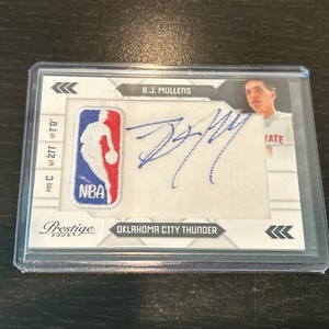 B.J. MULLENS 2009-10 Prestige NBA Draft Class Auto Logos # 1/10 - THUNDER 🏀