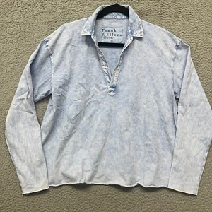 Top Frank & Eileen Patrick Popover donna M blu lavato minimalista nautico - Foto 1 di 9