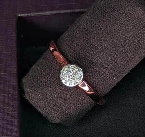 Anello Nuovo Senza Etichette Monica Vinader 18k ORO ROSA FIJI Mini PILA BOTTONE DIAMANTE TAGLIA 9 - Foto 1 di 6
