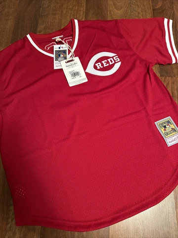 NWT Cincinnati Reds Pete Rose 14 MLB Mitchell Ness Jersey Red/48-X Large Cover