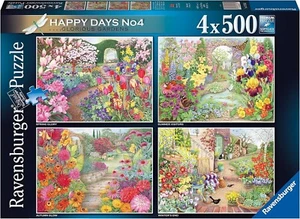 Ravensburger Jigsaw Puzzle 4 x 500 Pieces Happy Days 4 Glorious Gardens - Imagen 1 de 5