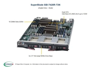 Supermicro SBI-7428R-T3N Barebones Blade Server Module NEW IN STOCK 5 Yr Wty - Picture 1 of 2