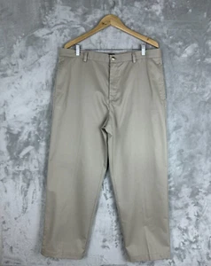 IZOD Men's Khakis Pants beige Size 38 X 29 Flat Front Straight Fit 100% Cotton - Picture 1 of 7