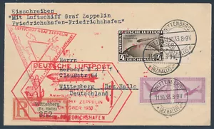 Zeppelin Chicagofahrt 1933 Einschreiben Rundfahrt 4 Mark Chicagofahrt (S24336) - Picture 1 of 2