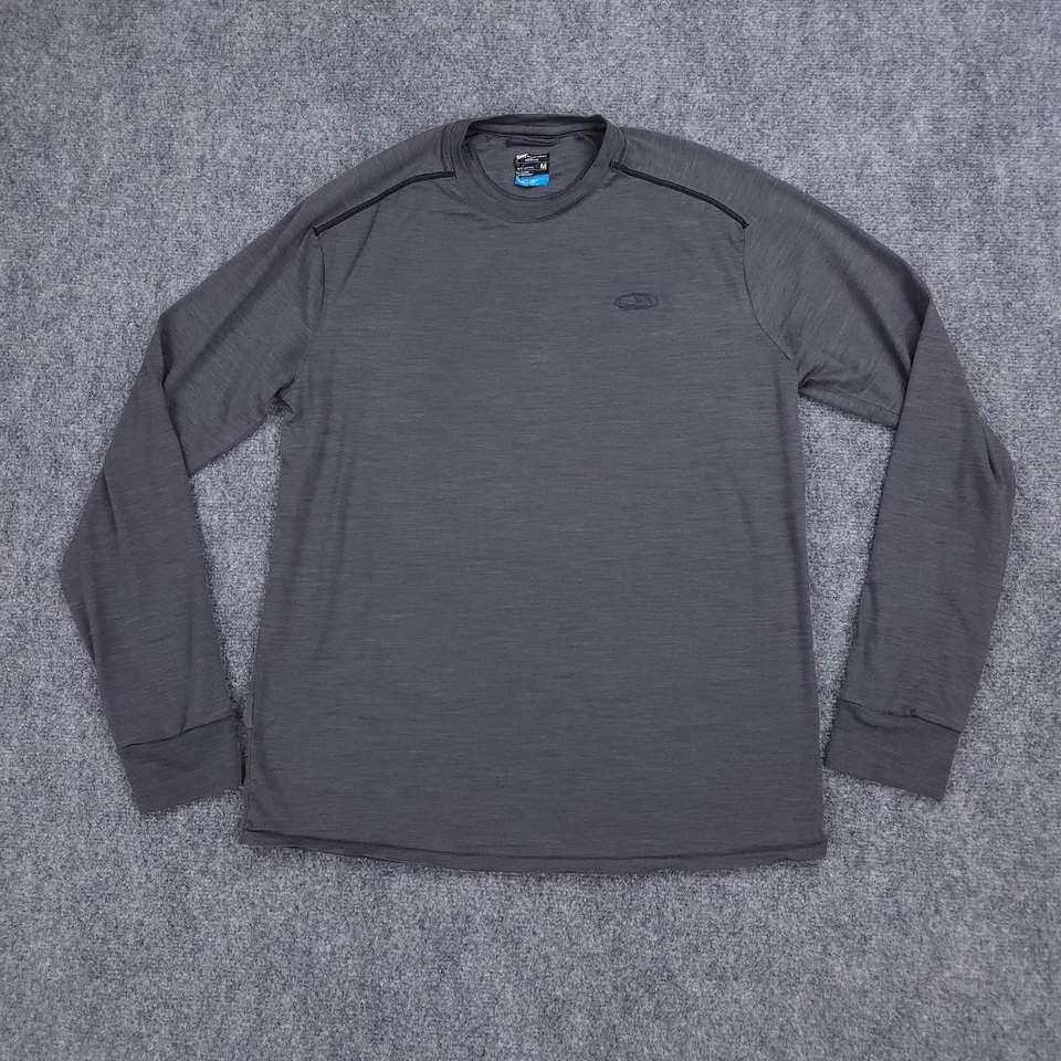 Camisa Icebreaker Para Hombre Gris Medio Lana Merino Cool-Lite Manga Larga Capa Base Foto 1 de 4