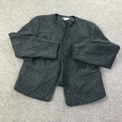 Blazer Orvis Feminino Tamanho 16 Cinza Mistura de Lã Forrado Clássico Jaqueta de Escritório Bolsos - Imagem 1 de 4