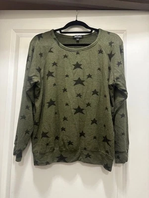 SUÉTER BUFFALO DAVID BITTON MANGA LARGA VERDE NEGRO ESTRELLAS MEZCLA VISCOSA GRANDE Foto 1 de 2