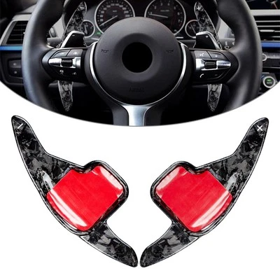 Carbon Fiber Steering Wheel Paddle Shifter Extension Fit BMW 2 3 4 5 6 7 Series - Image 1 of 4