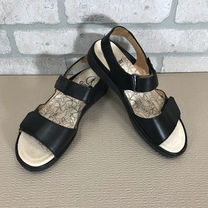 Ganter Comfort Gina 2 Women's EU 37 US 6.5 Black Back Strap Hook & Loop Sandal - Picture 1 of 10