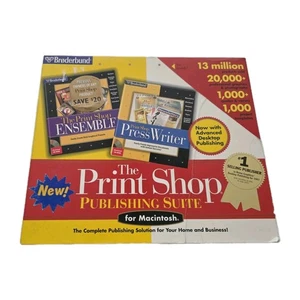Suite d'édition vintage Broderbund The Print Shop pour Macintosh CD Rom complète - Photo 1/10