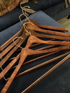 Polo Ralph Lauren Wooden Suit Hanger Lot Of 5 * Swivel Hook * - Picture 1 of 5