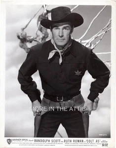 COWBOY WESTERN RANDOLPH SCOTT ORIGINAL VINTAGE COLT 45 WB PORTRAIT STILL - Bild 1 von 1