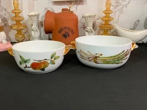2 Royal Worcester Evesham England Gold Trim 6.75" & 5.75” Vegetable Serving Bowl - Picture 1 of 12