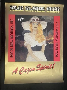 Vintage "Jolie Blonde Beer" Poster — George Rodrigue / Bayou Brew Brothers - Bild 1 von 6