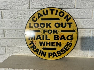 Achtung Achten Sie auf Brieftasche, wenn Zug Pässe Reproduktion Eisenbahnschild - Bild 1 von 4