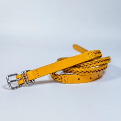 GAP Braided Leather Belt Women’s Size Medium Mustard Color - Image 1 of 4