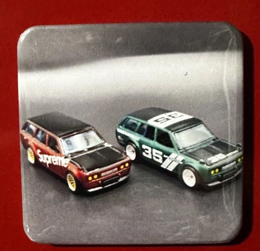 Custom 2x2 Magnet Hot Wheels Datsun 510 Bluebird Wagon Supreme & Bre Livery - Image 1 of 1
