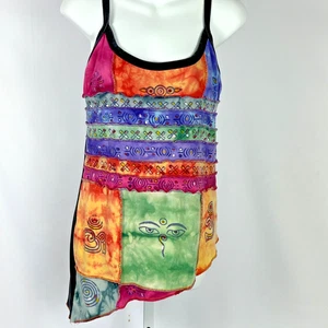 Canotta SHOP THERAPY taglia XL patchwork cotone multicolore orlo asimmetrico - Foto 1 di 7