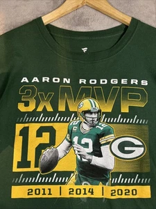 Aaron Rodgers T-Shirt Mens XL Green Bay Packers 12 Fanatics 3X MVP NFL Football - Picture 1 of 8