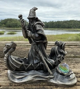The Wizard Of The Lake 3106 Myth & Magic WAPW Tudor Mint - Pewter Figure Dragon - Picture 1 of 8