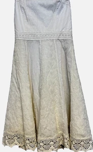 Trägerloses weißes Baumwollkleid White House Black Market WHBM fit n flare Gr. 0 - Bild 1 von 4