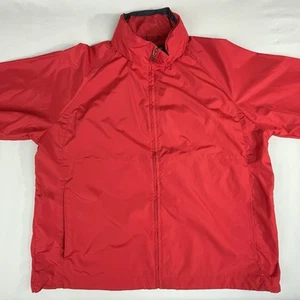 Eddie Bauer Hooded Full Zip Windbreaker Jacket Men's XL Red Vtg 90's Gorpcore - Picture 1 of 16