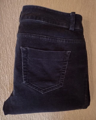 Benetton Vintage anni 90 Pantaloni donna di velluto a costine Taglia 46 Neri - Immagine 1 di 4