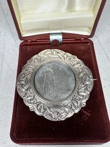 1914 Norwegen 2 Kronen Silber Münze Brosche Wikinger Kunsthandwerk Bunad Schmuck selten - Bild 1 von 10