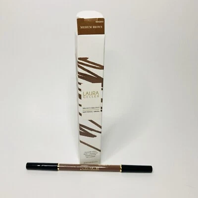 Laura Geller Bravo Brows Soft Pencil + Brush Medium Brown 0.042oz Full Size NEW - Image 1 of 3