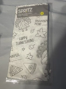 Fun Thanksgiving 54" x 84" Table- Color  Your Own Cover For Kids - Picture 1 of 1