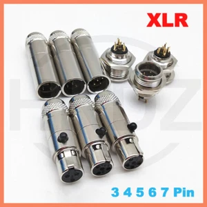 Mini XLR Connector 3 4 5 6 7 Pin Male Female Panel Plug Socket Microphone Audio - Picture 1 of 18