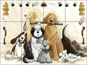 Azulejos mural salpicadero cerámica Jensen perro canino mascota arte DJ004 - Imagen 1 de 1