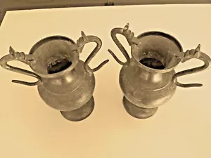 ANTIQUE CHINA PAIR OF BRASS VASES - Picture 1 of 6