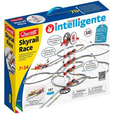 Quercetti 6663 Skyrail Rennstrecke Murmel Bahn Rennwagen Kinder Spiel 10 m