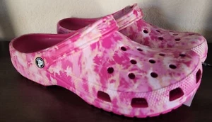 Crocs Classic Bleach Dye Comfort Clog Women's Size 14 Men's 12 Pink White New - Picture 1 of 6