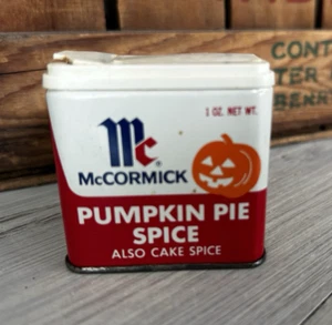 Vintage McCormick Pumpkin Pie Gewürzdose Jack-o-Lantern Pumpkin (*47) - Bild 1 von 3