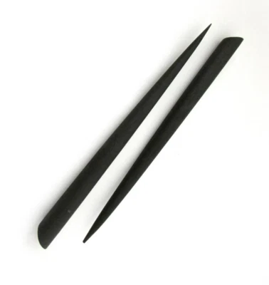 6" Wood HAIR STICKS Black Oval top  with 14x10 top surface  FS - Image 1 of 3