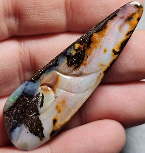 Polished Boulder Opal Quilpie Pink Blue 50.8 Ct Lapidary Specimen Australian - Picture 1 of 17